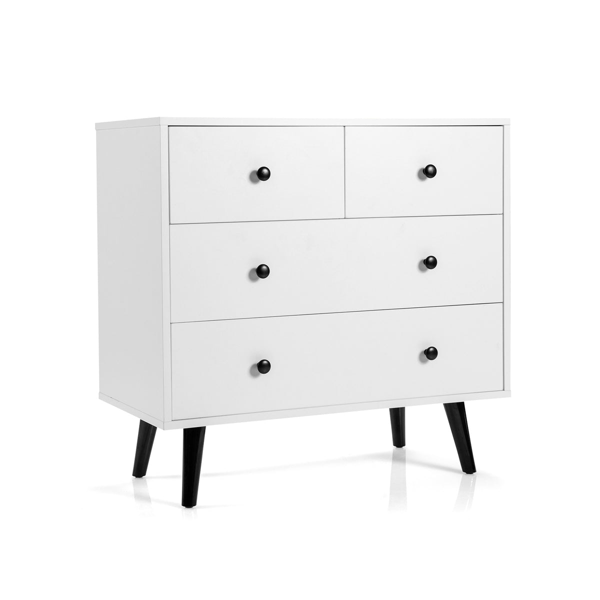 4-Drawer Dresser Wooden Nightstand - White