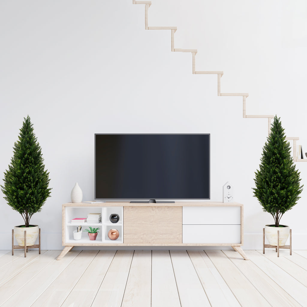 Artificial Topiary Tree Set of 2 - Green, Indoor & Outdoor Home Decor