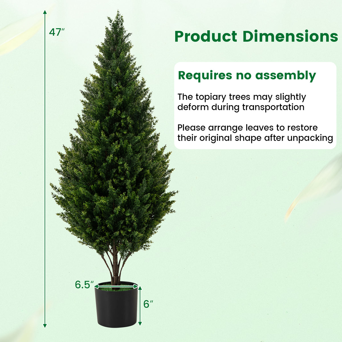 Artificial Topiary Tree Set of 2 - Green, Indoor & Outdoor Home Decor