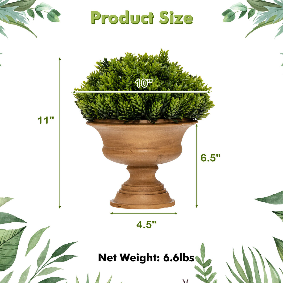 4 Pack Artificial Boxwood Topiary Trees for Indoor & Outdoor Decoration