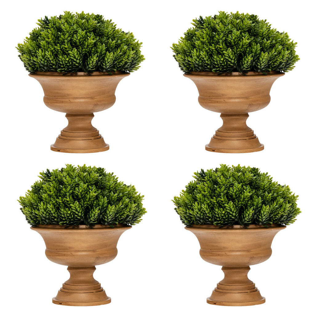 4 Pack Artificial Boxwood Topiary Trees for Indoor & Outdoor Decoration