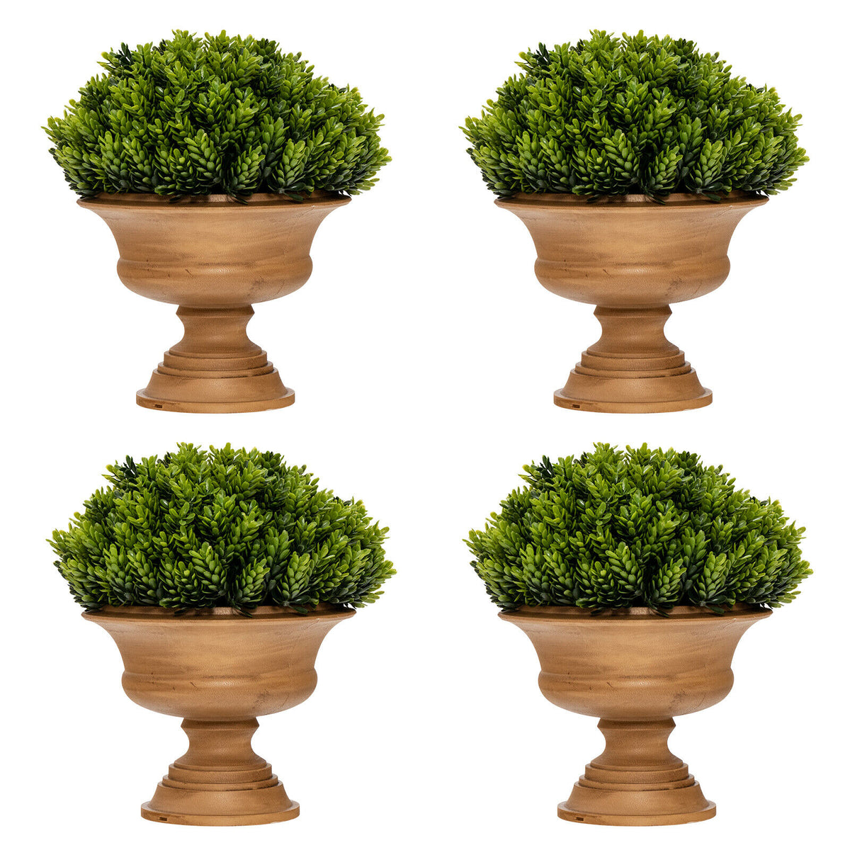 4 Pack Artificial Boxwood Topiary Trees for Indoor & Outdoor Decoration