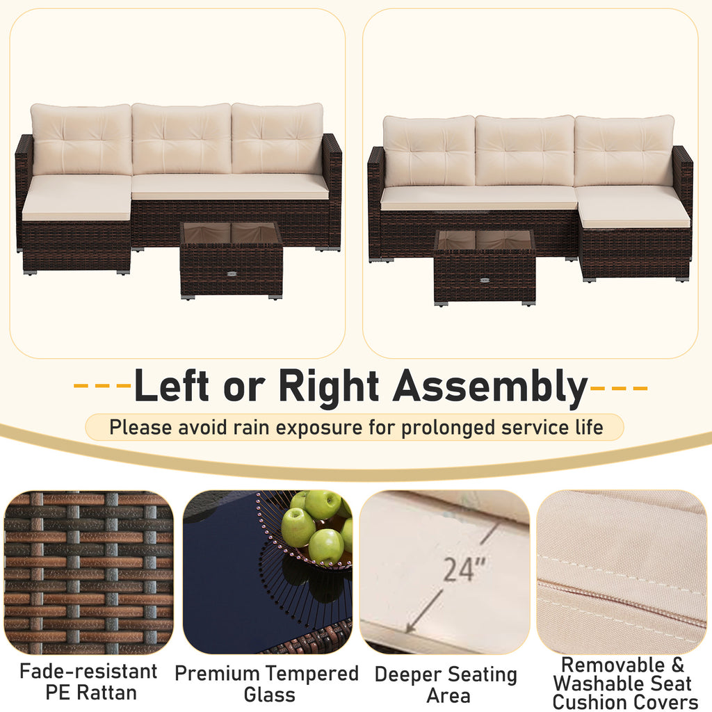4 Pieces Outdoor Furniture Set with 32 Inch Fire Pit Table and