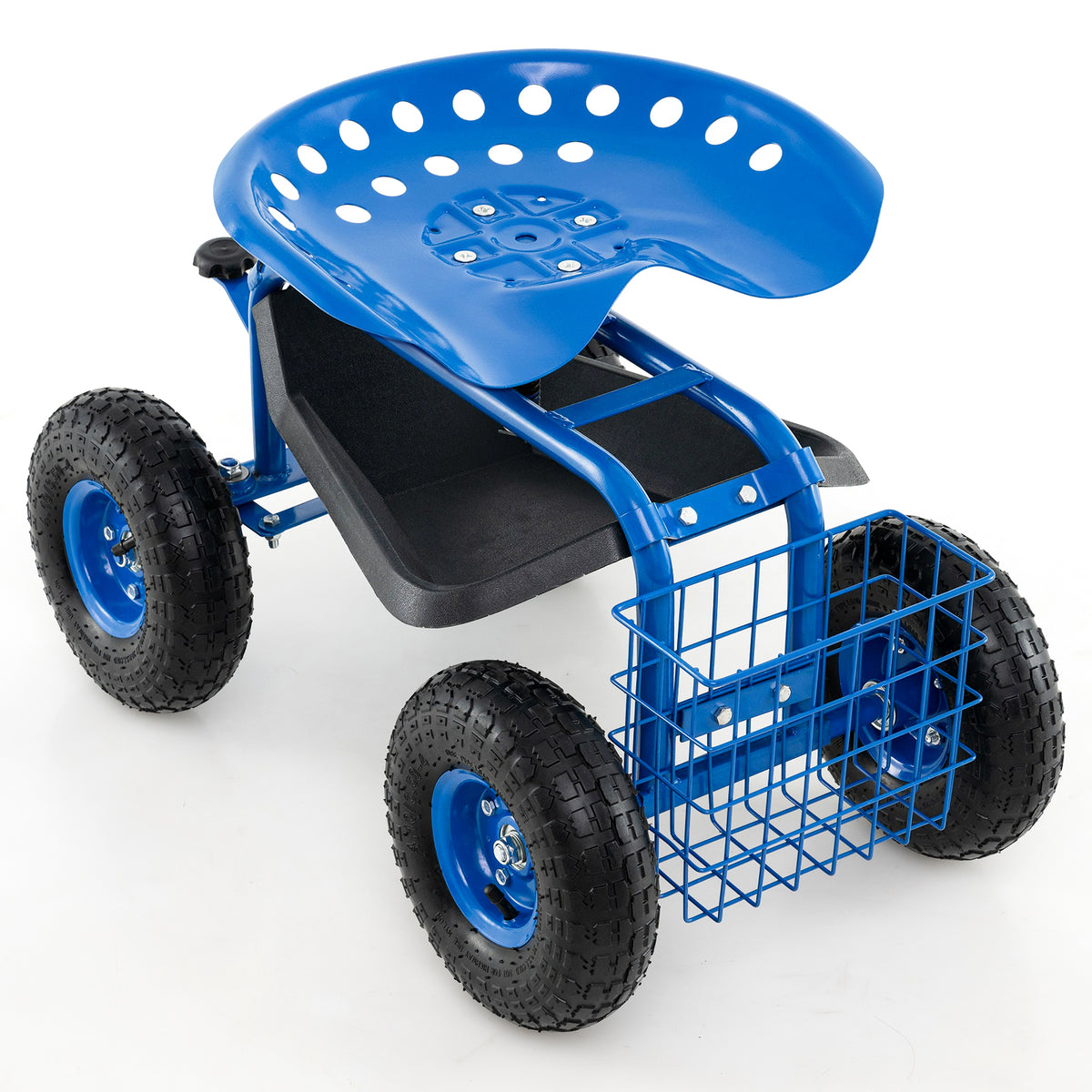 4-Wheel Rolling Garden Cart Work Seat