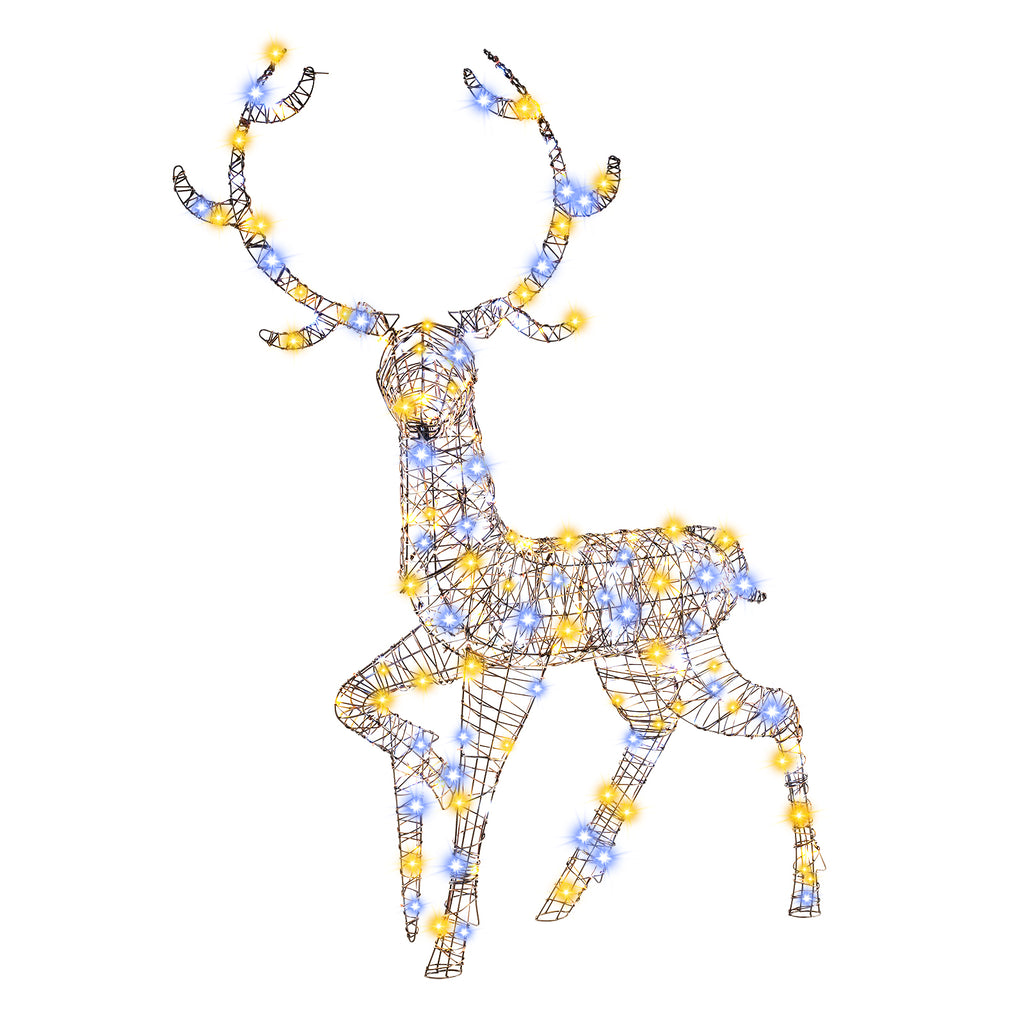 Pre-Lit Christmas Reindeer with 170 LED Lights - 4.6 Ft Indoor & Outdoor Decor - Variation 1-Piece