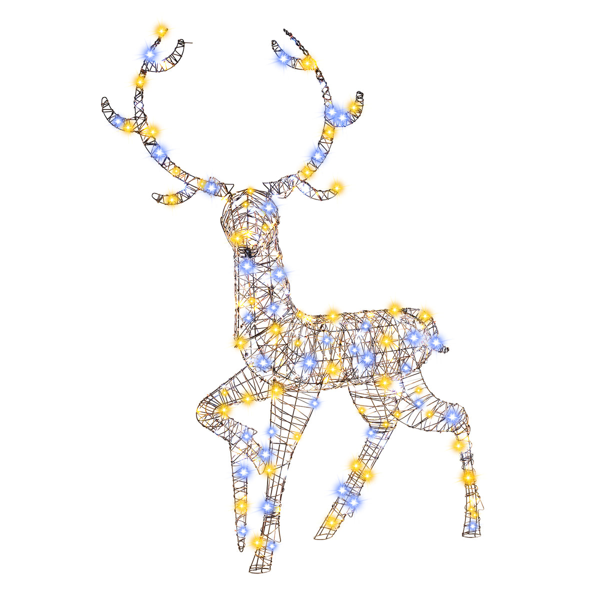 Pre-Lit Christmas Reindeer with 170 LED Lights - 4.6 Ft Indoor & Outdoor Decor - Variation 1-Piece