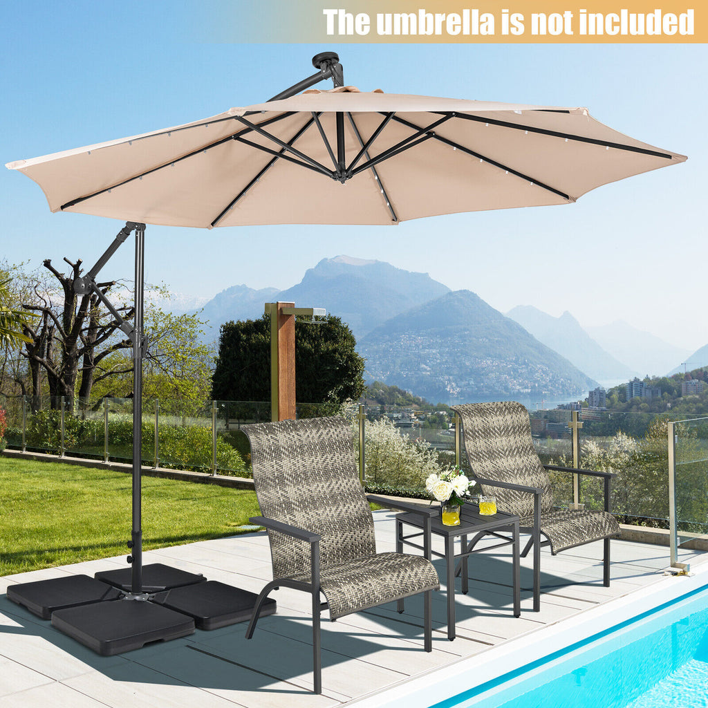 4 Pieces 13L Cantilever Offset Patio Umbrella Base with Easy-Fill