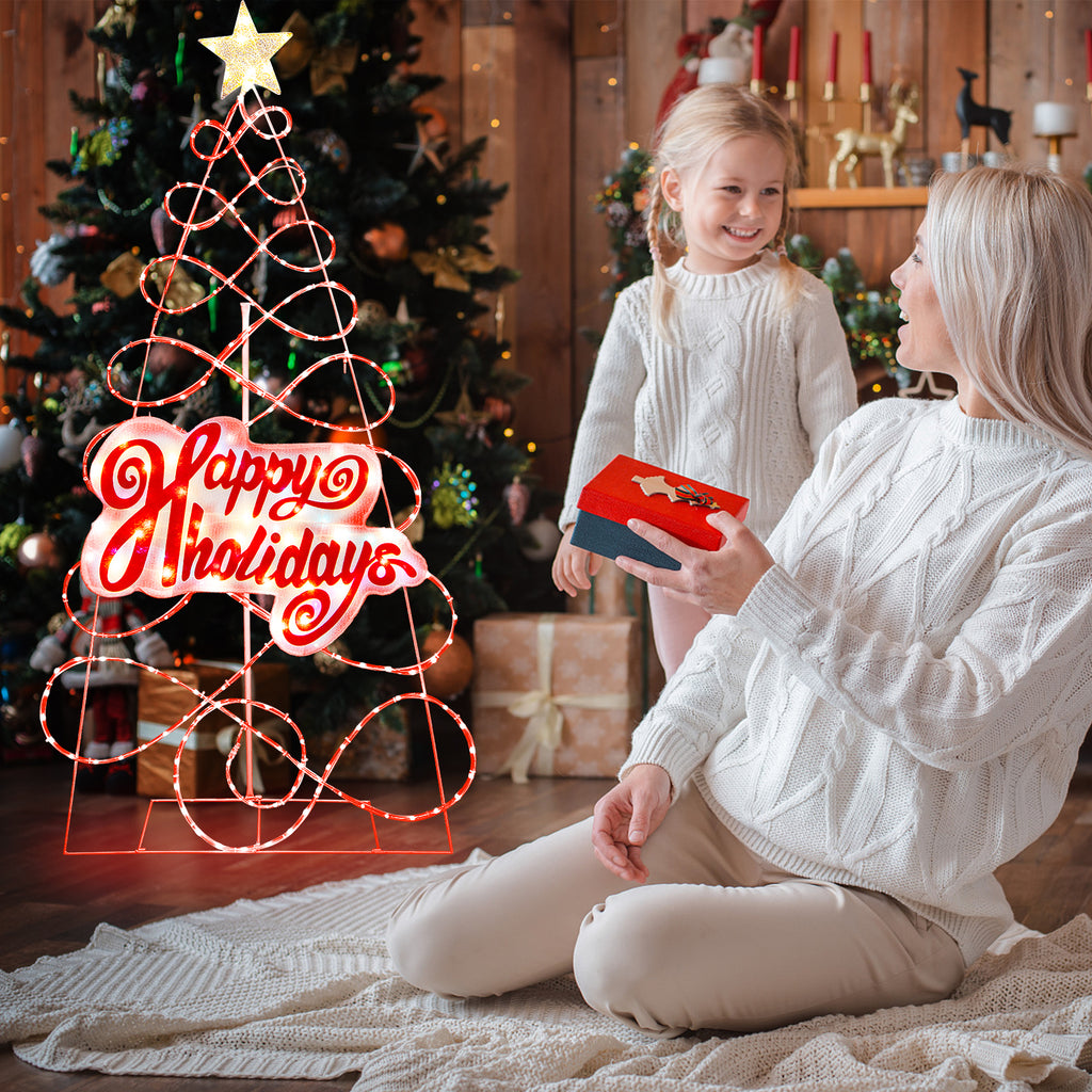 Outdoor Colorful Christmas Tree with 216 LED Lights & 6 Modes - 5.6 Ft