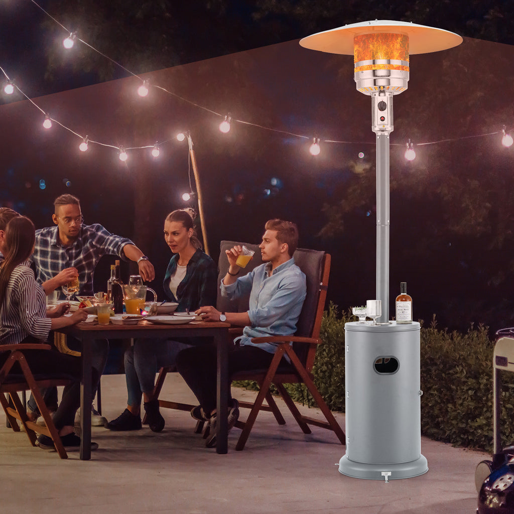 48000 BTU Propane Patio Heater with Round Table - Gray