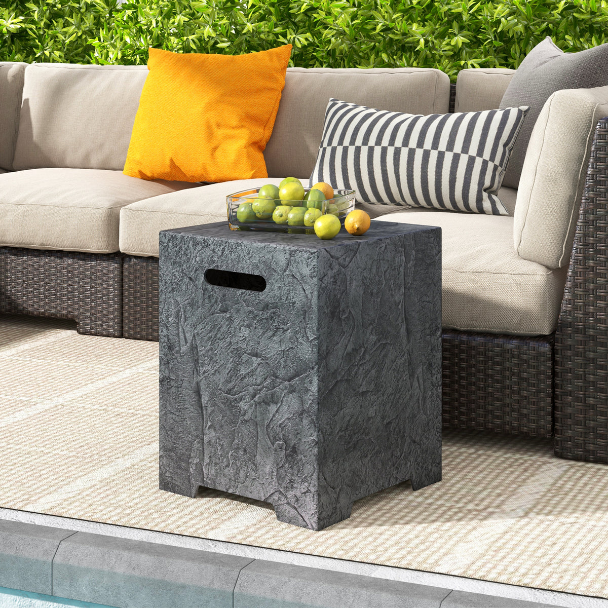 Propane Tank Cover Table with Side Table - 20 lbs