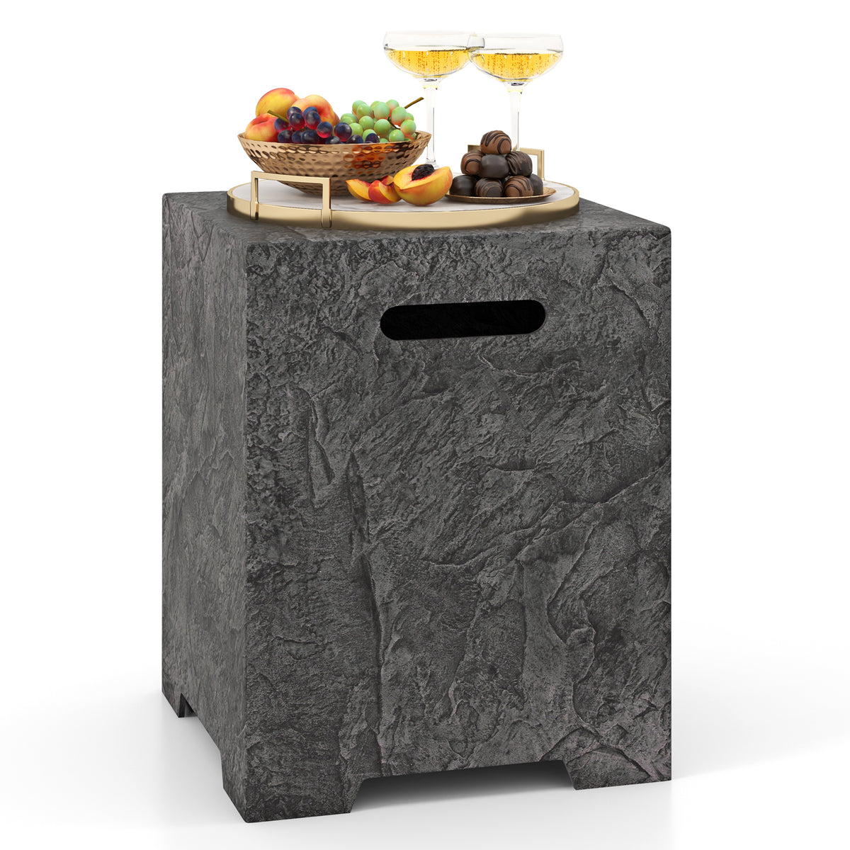Propane Tank Cover Table with Side Table - 20 lbs