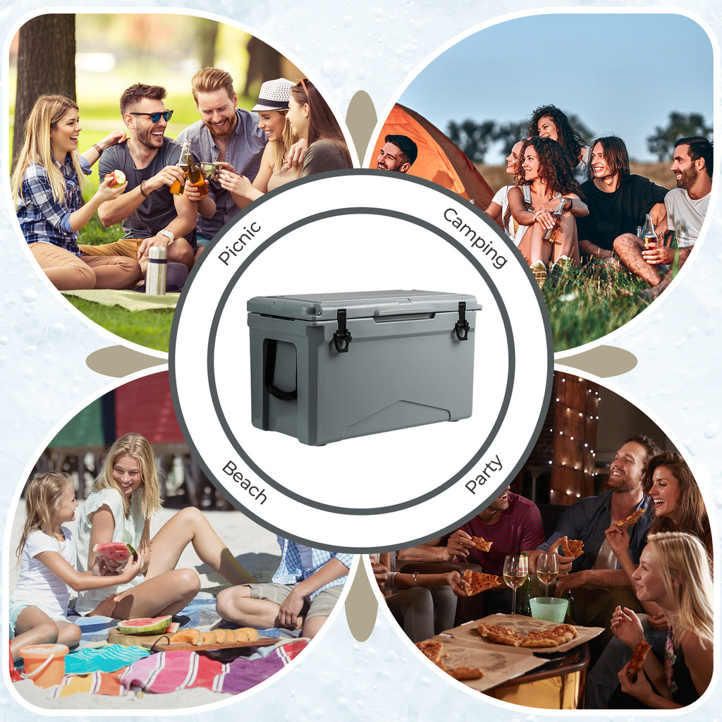 50 QT Rotomolded Cooler Insulated Portable Ice Chest with Integrated