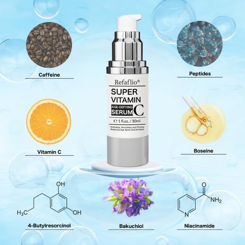 Super Vitamin C Serum for Women over 70, Wrinkle Cream for Face, Anti Aging Cream, Hydrates, Softens, Lifts and Firms Super Vitamin C Serum (60ml, Orange)