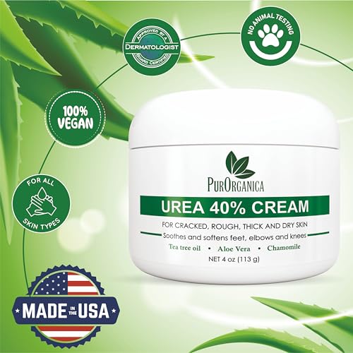 Urea 40% Foot Cream ? Made in USA, Dermatologist Tested, Intensive Repair for Dry, Cracked Heels, Corns, Calluses & Rough Feet, Professional Strength Exfoliating & Moisturizing Cream