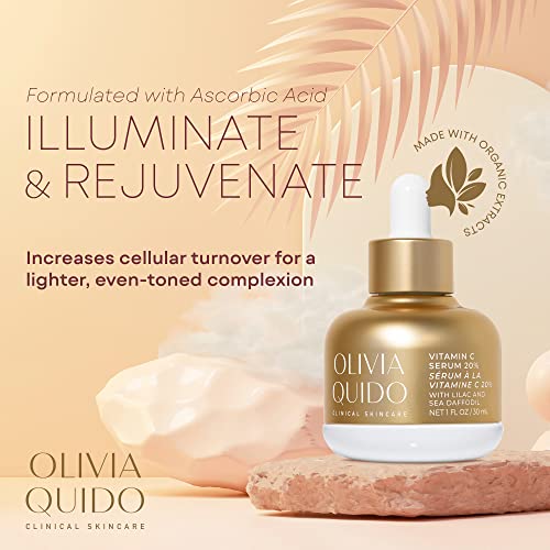 OLIVIA QUIDO Skincare Vitamin C Serum 20% with Lilac & Sea Daffodil 3.6oz | Hydrating, Skin-Brightening, & Anti-Aging | Vitamin C & Hyaluronic Acid Serum for the Face with Natural Botanicals