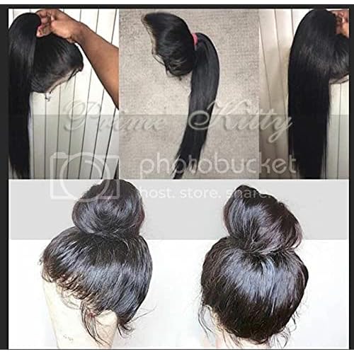 Human Hair Lace Front Wigs Pre Plucked Virgin Brazilian Human Hair Wigs for Black Women Silky Straight Glueless Lace Front Wig with Baby Hair Straight Human Hair Wig Bleached Knots 130% Density 14"