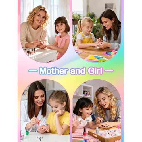 EBANKU Kid Press on Nails, 72Pcs Almond Fake Nails Kit Full Cover Colorful Cute Patterns Design Acrylic Nails with Nail Glue for Girl Halloween Party