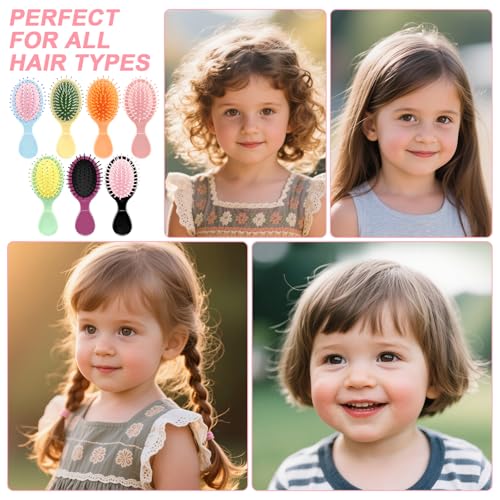 HOFASON 28 Piece Bulk Mini Wet Hair Brush, Women Bridesmaid Gift Toddler Girls Gifts, Women Small Travel Detangling Brushes Set, Teen Girl Party Favors, Stocking Stuffers, Teens Girls Stuff, 7 Colors