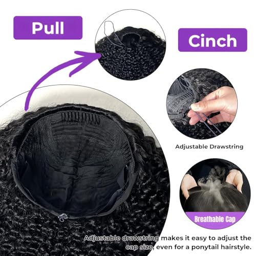Half Wig Human Hair Jerry Curly Half Wig 200% Density Wear And Go Glueless Wigs Human Hair 3 In 1 Half Wigs With Drawstring Seamless Flip Headband Wig For Women 26Inch