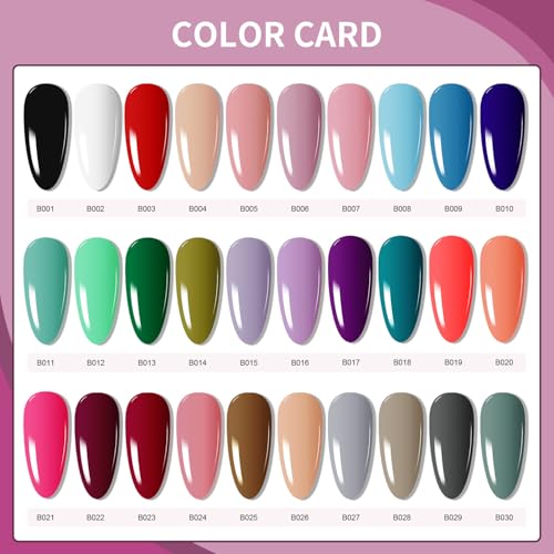JODSONE 30 Colors Gel Nail Polish Set Same Color Same Bottles 6 PCS of Functional Gel Polish