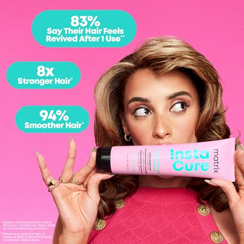 Matrix Instacure Build-A-Bond Instant Revival Liquid Mask - Strengthening Hair Repair For Very Damaged Hair, Citric Acid & Squalane, Softens & Smooths, Vegan & Sulfate-Free