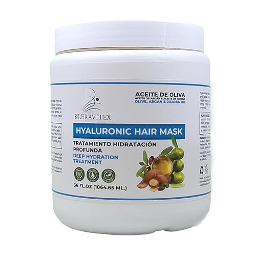 Hyaluronic Hair Mask Formulated With a Rich Blend of Olive Oil and Jojoba Oil to Provide Intense and Lasting Hydration for Dry or Damaged Hair, Restore Vitality and Shine (36 OZ)