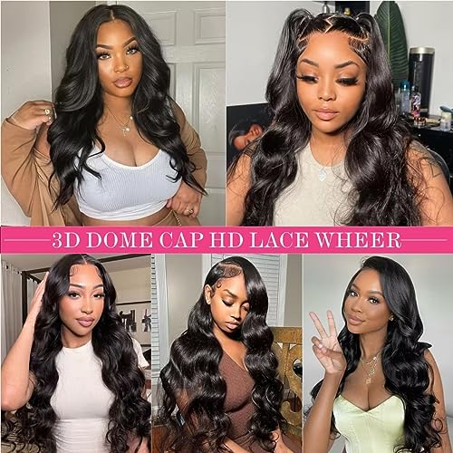 Aaliweya 5x5 Glueless Human Hair Wig - Pre-Plucked 180 Density HD Lace Closure Body Wave Brazilian Wig for Beginners - 24 Inch