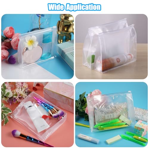 50 PCS Mini Clear Makeup Bag,Small Clear Zipper Pouch Travel Bag for Toiletries Plastic Cosmetic Organizer Waterproof£¬for Swimsuit Bikini Travel Vacation(7.9 x 5.9 x 2 Inch)