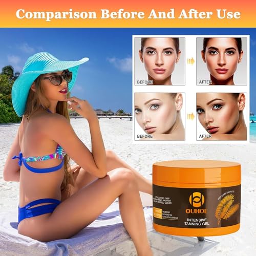 2024 Tanning Gel, Brown Tanning Gel, Tanning Accelerator Cream, Soft Brown Intensive Tanning Luxe Gel,Tanning Luxe Gel, Tanning Cream for Sunbeds & Outdoor Sun 150g/1PC