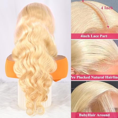 Blonde Wig Human Hair HD 613 Lace Front Wigs Human Hair 13X4 Body Wave Lace Front Wig Human Hair Pre Plucked With Baby Hair 24 Inch