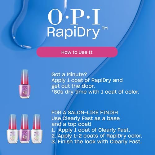 OPI RapiDry Quick Dry Nail Polish Colors | Opaque, Cr?me, Shimmer Shades with Clear Protective Base & Shine-Boosting Top Coat | Vegan, Smudge Proof, and Fast Drying in 60 Seconds