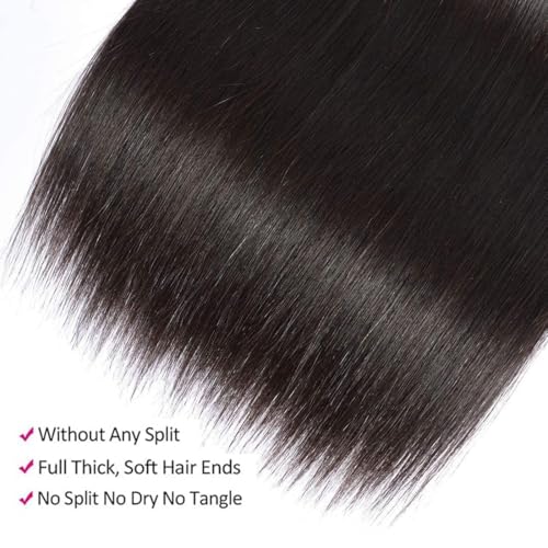 Bundles Human Hair 20 22 24 Inch Straight Wave Natural Human Hair Bundles Total 300g 11A Unprocessed Brazilian Soft Quick Weave Soft Sewn In Hair for Black Women