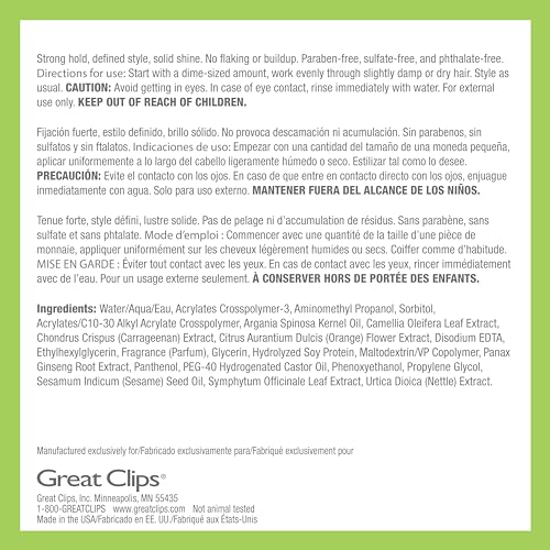 GREAT CLIPS LATITUDE Firm Style Gel | Hair Gel for Men | High Hold + High Shine | 32oz
