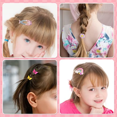 Toddler Girls Hair Accessories Kit, Little Girl Hair Clips Set Hair Stuff Kids Hair Ties Accessory Kits Variety Pack Cute Barrettes Hair Clip Sets Toddlers accesorios cabello ni?as 4-6 3 4 5 Year Old