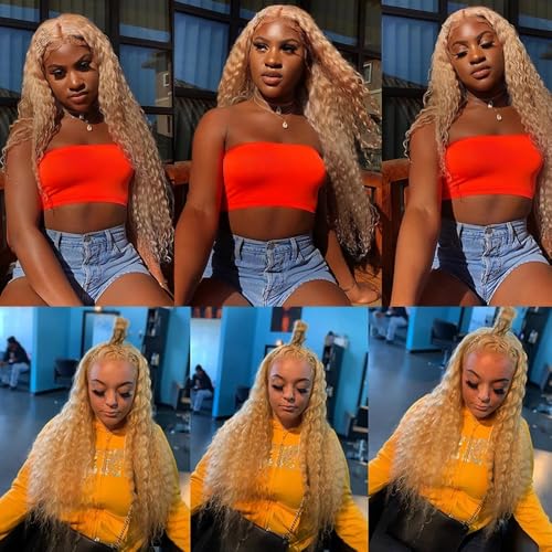 30 30 30 inch #613 Bundles Human Hair Blonde Water Wave Bundles 27/613 Human Hair Bundle 2 Tone 613 Wet and Wavy Bundle