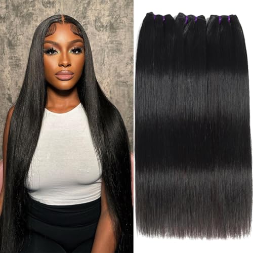 Raw Straight Bundles Human Hair 20 22 24 Inch 100% Unprocessed 16A Vietnamese Human Hair Bundles Straight Virgin Hair Sew In 3 Bundles Thick Hair Extensions Natural Color