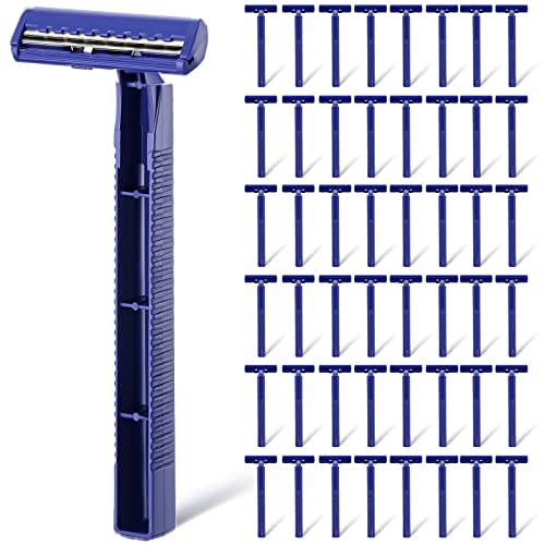 Chumia Twin Blade Razors for Men Stainless Steel Disposable Razors Men Bulk Plastic Shavers Multipurpose Portable Manual Disposable Shavers for Bathing Hotel Travel(1000 Pieces)