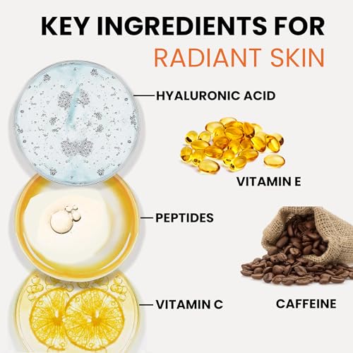 Super Vitamin C Face Serum for Mature Skin: All-In-One Hydrating Anti-Aging Formula - Vitamin C, Hyaluronic Acid, Vitamin E, Caffeine - Face Lift Serum for Wrinkles, Dark Spots - 1.7 fl. oz.