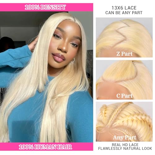26Inch 613 Lace Front Wig Human Hair 180 Density 13x6 Lace Front Wigs Human Hiar For Women Pre Plucked With Baby Hair