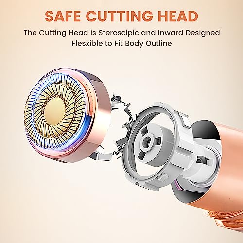 Facial Hair Removal for Women, Portable Painless Hair Remover Device, Rechargeable, with 2 Replacement Heads, for Face, Upper Lip and Chin