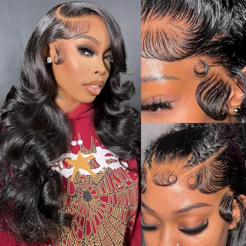 Lace Front Wig Human Hair Body Wave Lace Front Wigs Human Hair Pre Plucked 200 Density 13x4 HD Lace Frontal Glueless Wigs for Women 18 Inch