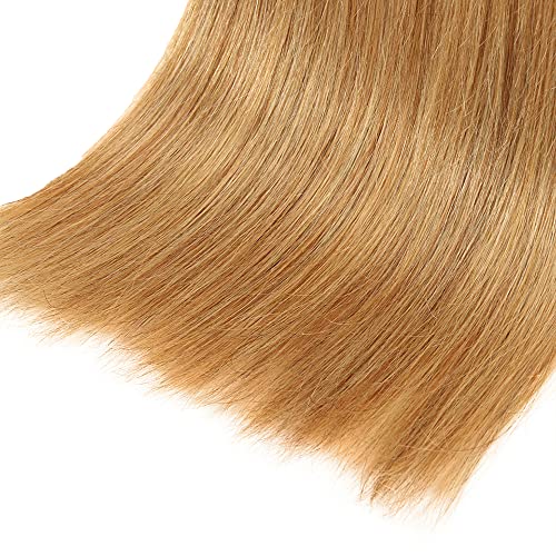 #27 Honey Blonde Bundles Human Hair Straight Bundles 22 24 26 Inch Unprocessed Brazilian Virgin Hair Weave Blonde Human Hair Extensions 3 Bundle 50 Grams Per Bundle For Woman