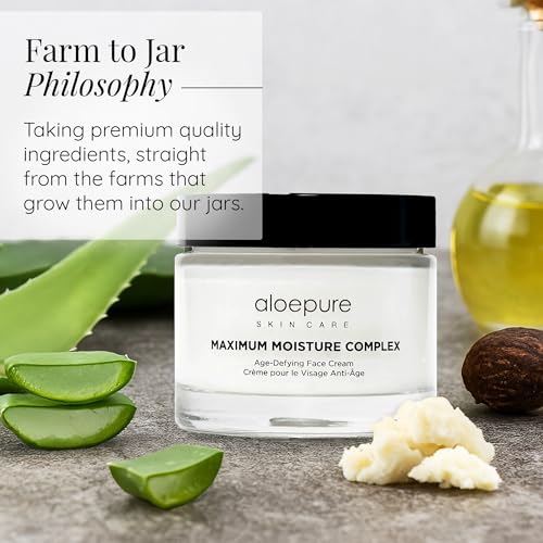 Aloette Maximum Moisture Anti-Aging Face Cream - Age Defying Anti-Wrinkle Facial Cream with Moisturizing Shea Butter & Aloe Vera - Hydrating Moisturizer for Fine Lines & Wrinkles - All Skin Types