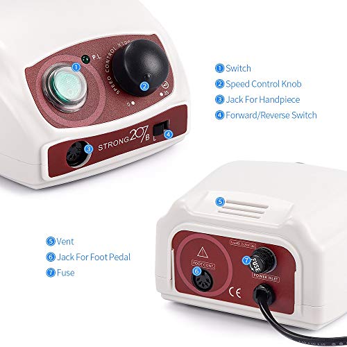 Strong 207B 35000RPM 65W Electric Manicure Drill for Nail Drill Machine Polishing Manicure Tools