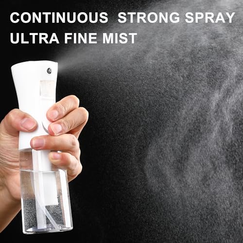 Spray Bottles For Hair, continuous spray bottle (200ml/6.8oz 2Pack) used for hair design, plants, cleaning, hair care and skin care, etc. ? empty, reusable (Black&White)