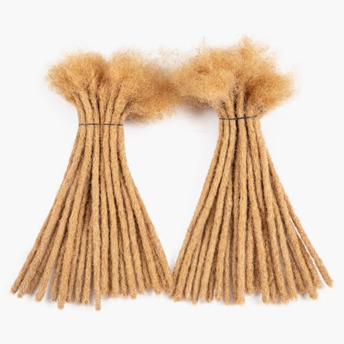 Teresa 8 Inch 20 Strands 100% Human Hair Dreadlock Extensions for Man/Women,Full Head Handmade Permanent Human Loc Extension (Medium Size Width 0.8cm,#27,Honey Blonde)