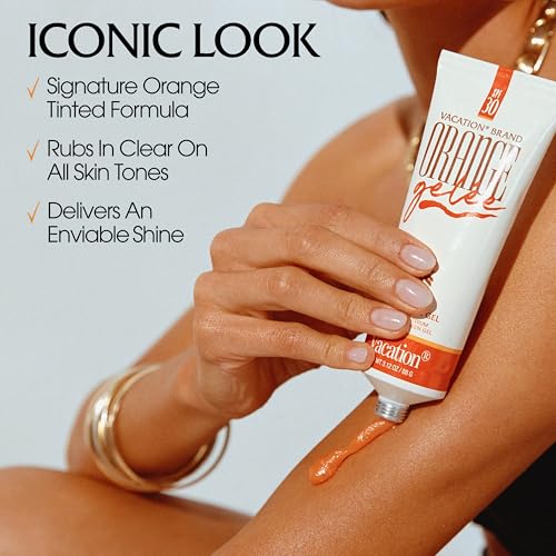 Vacation Orange Gel?e SPF 30 Gel & Tube Key Bundle, Hydrating Balm-to-Oil Sunscreen, Mineral-Oil Free, Water-Resistant, Travel Size, 3.12 Oz.
