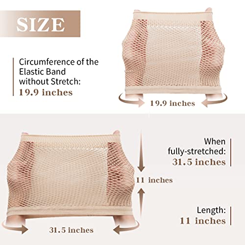 Dreamlover Wig Caps for Women, Hair Net for Wig, Mesh Wig Cap for Long Hair, Natural Nude, 2 Pieces