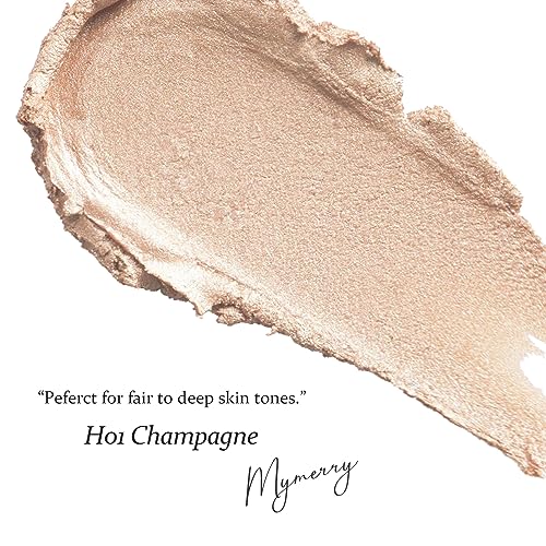 Dewy Highlighter Makeup 15g/0.53fl.Oz, Highlighter Makeup Stick for Face and Body, Radiant & Shimmer Glow, Buildable Color for All Day | Vegan & Cruelty-Free | Champagne Beige Gold