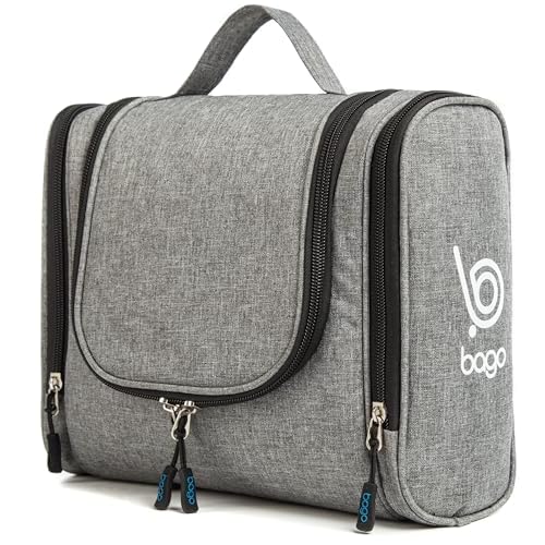 Bago Travel Toiletry Bag for Women and Men X-Large Waterproof Hanging Large Toiletry Bag for Bathroom and Travel Bag for Toiletries Organizer -Travel Makeup Bag (SnowGray)